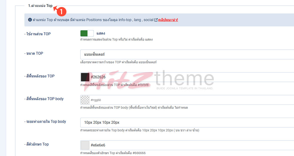 คู่มือการใช้งาน Hitztheme template