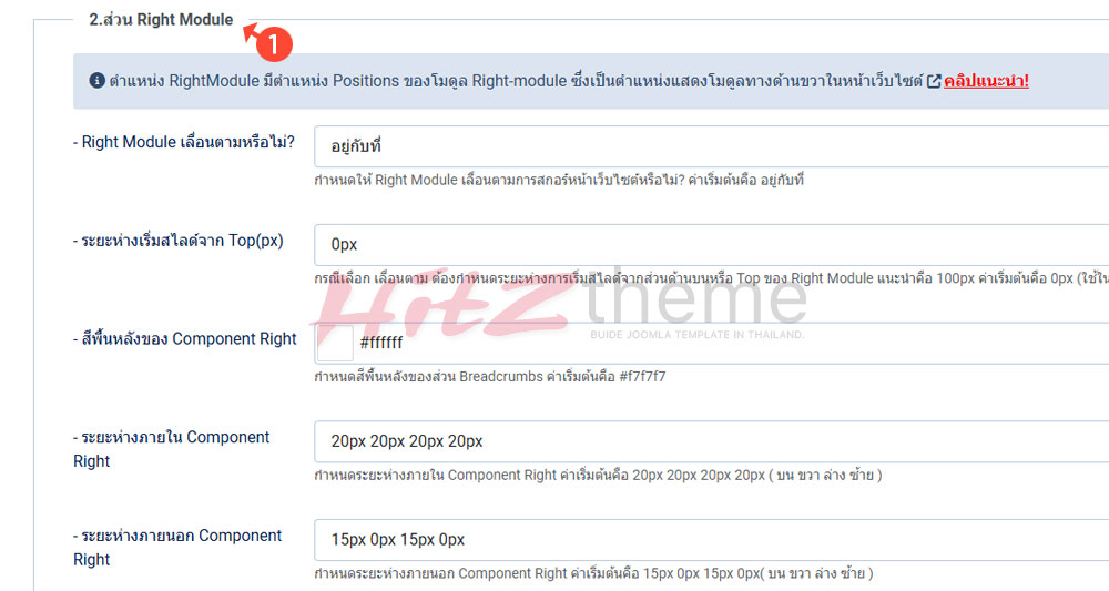 คู่มือการใช้งาน Hitztheme template