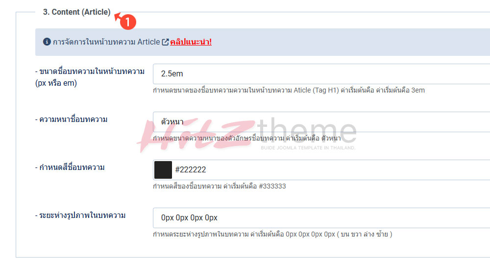 คู่มือการใช้งาน Hitztheme template