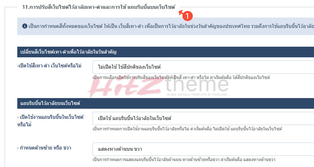 คู่มือการใช้งาน Hitztheme template