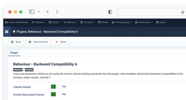 Compatibility 6 Mode ใน Joomla 6